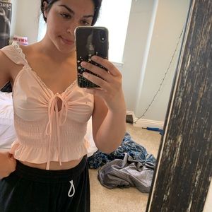 pastel pink peasant tank top (TRADE, don’t buy)